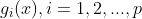 g_{i}(x),i=1,2,...,p