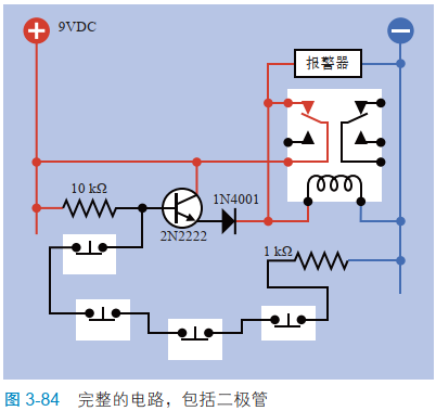 3-84 完整的电路，包括二极管