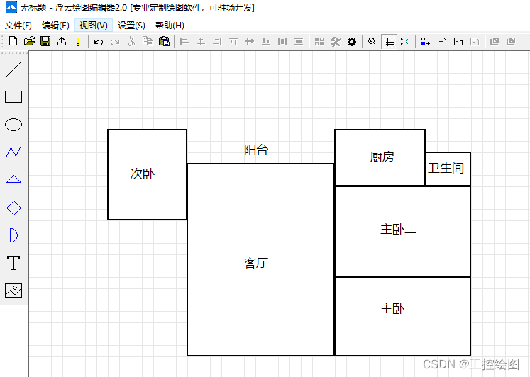 浮云E绘图之平面布局房屋面积计算