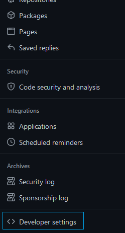 developer settings