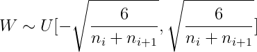 gif.latex?%5Cdpi%7B150%7D%20W%5Csim%20U%5B-%5Csqrt%7B%5Cfrac%7B6%7D%7Bn_%7Bi%7D&plus;n_%7Bi&plus;1%7D%7D%7D%2C%5Csqrt%7B%5Cfrac%7B6%7D%7Bn_%7Bi%7D&plus;n_%7Bi&plus;1%7D%7D%7D%5D