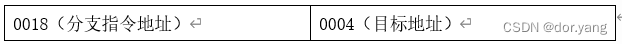 0018（分支指令地址）	0004（目标地址）