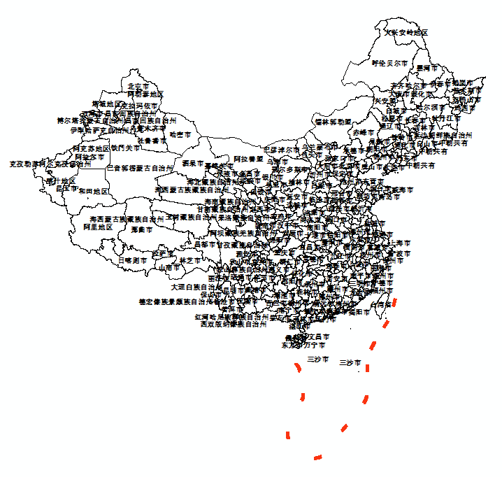 我国地级单位分布图