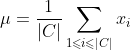 \mu=\frac{1}{|C|}\sum_{1\leqslant i \leqslant |C|} x_i