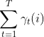 \sum_{t=1}^{T}\gamma _{t}(i)