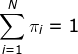 \sum_{i=1}^{N}\pi _{i}=1