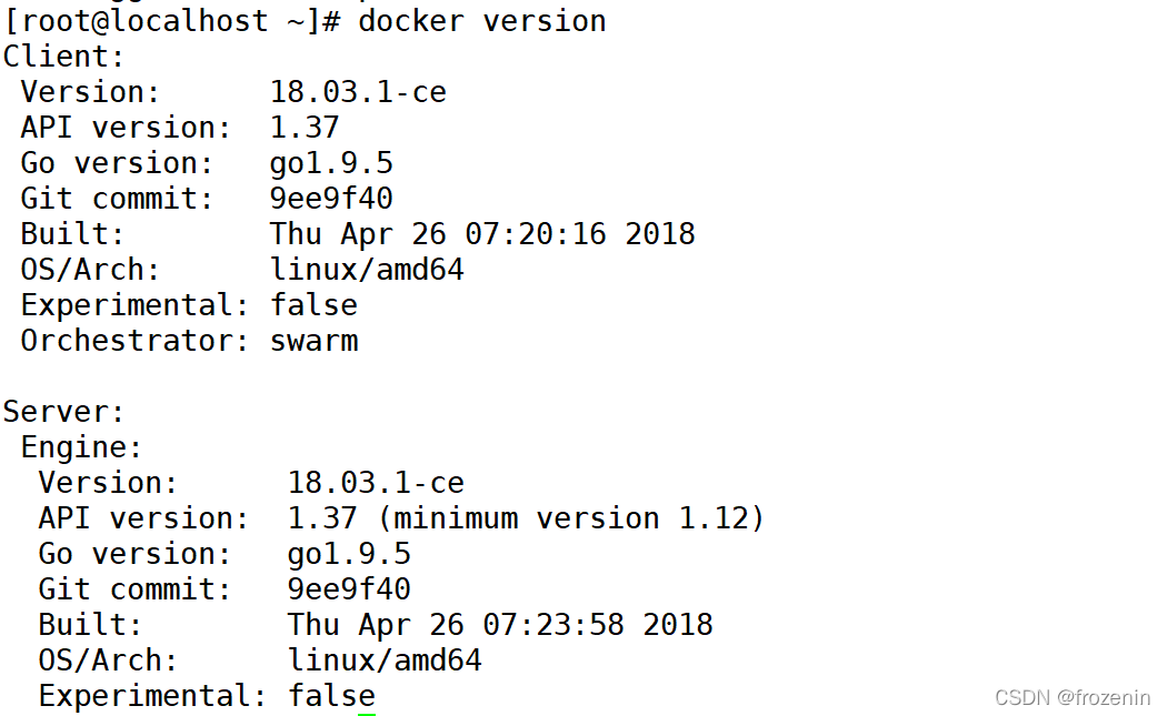 docker查看版本信息结果