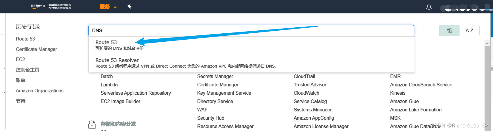 亚马逊云的Route 53