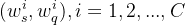 (w_{s}^{i},w_{q}^{i}),i=1,2,...,C