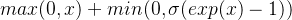 max(0,x)+min(0,\sigma(exp(x)-1))