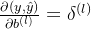 \frac{\partial (y,\hat{y})}{\partial b^{(l)}}=\delta ^{(l)}