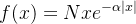 \large f(x)=Nx e^{-\alpha|x |}