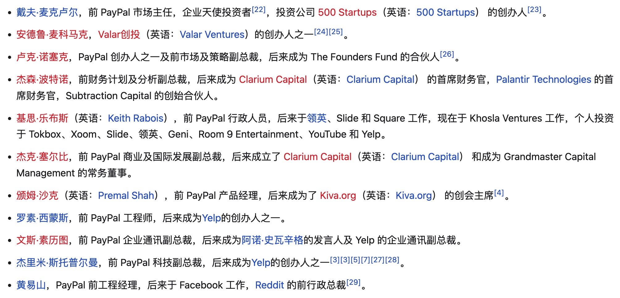 Paypal创业黑帮列表,来自维基百科