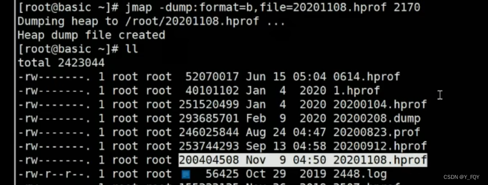 jmap -dump