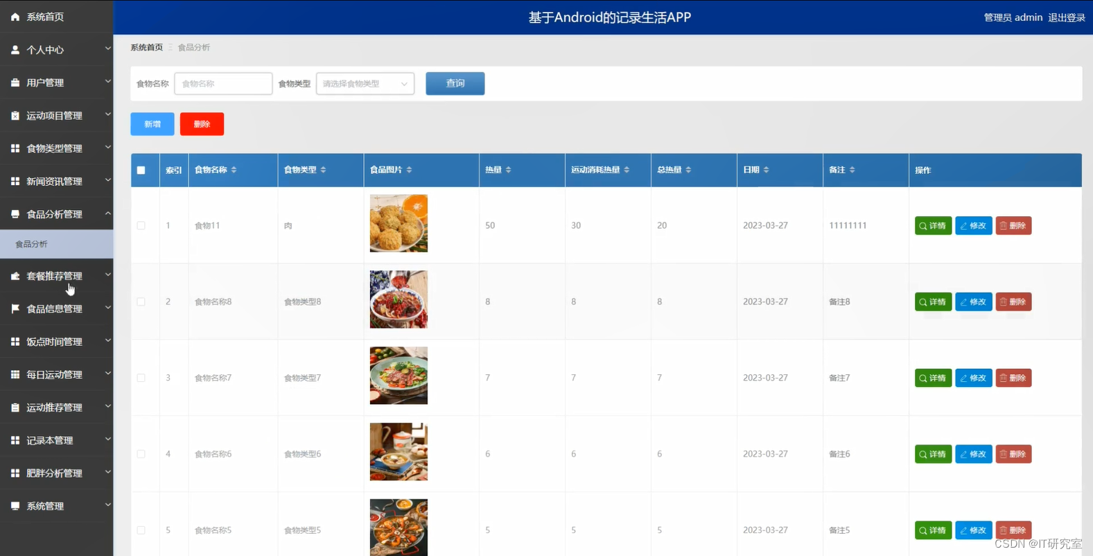 记录生活微信小程序/安卓APP-食品分析管理