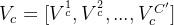 V_{c} = [V^{_{c}^{1}}, V^{_{c}^{2}}, ... , V_{c}^{C'}]