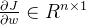 \frac{\partial J}{\partial w} \in R^{n \times 1}