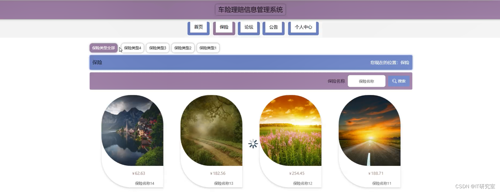车险理赔信息管理系统-保险信息