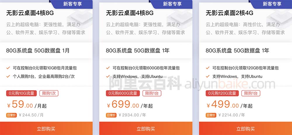 阿里云无影云桌面优惠价格