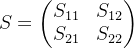 S=\begin{pmatrix} S_{11} &S_{12} \\ S_{21} & S_{22} \end{pmatrix}