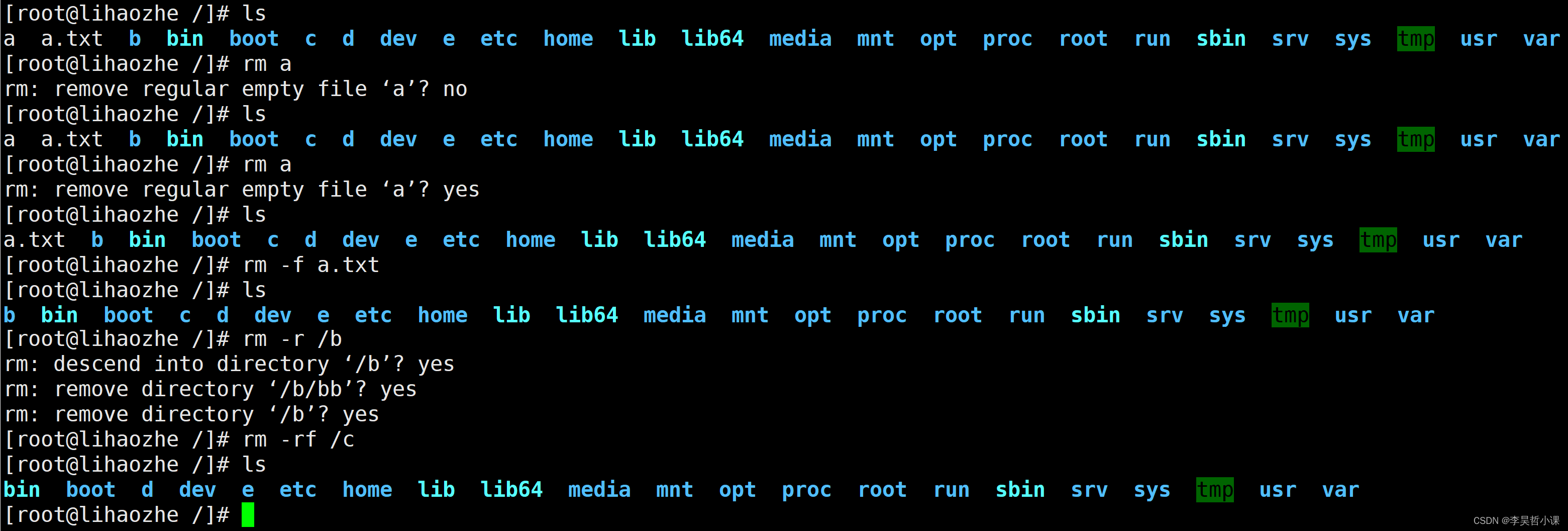 Linux 命令  rm 删除文件