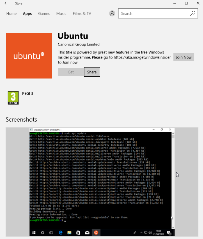 Canonical 发布公告，Ubuntu可以在 Windows 10 商店找到Canonical 发布公告，Ubuntu可以在 Windows 10 商店找到