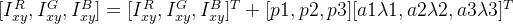 [I_{xy}^{R},I_{xy}^{G},I_{xy}^{B}]=[I_{xy}^{R},I_{xy}^{G},I_{xy}^{B}]^{T}+[p1,p2,p3][a1\lambda 1,a2\lambda 2,a3\lambda 3]^{T}