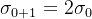 \sigma _{0+1}=2\sigma _{0}