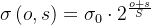 \sigma \left ( o,s \right )= \sigma _{0}\cdot 2^{\frac{o+s}{S}}