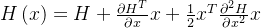 H\left ( x \right )=H+\frac{\partial H^{T}}{\partial x}x+\frac{1}{2}x^{T}\frac{\partial ^{2}H}{\partial x^{2}}x