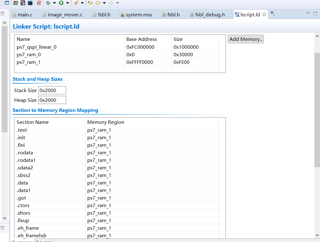 helloworld工程的lscript.ld文件