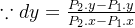 \because dy=\frac{P_2.y-P_1.y}{P_2.x-P_1.x}