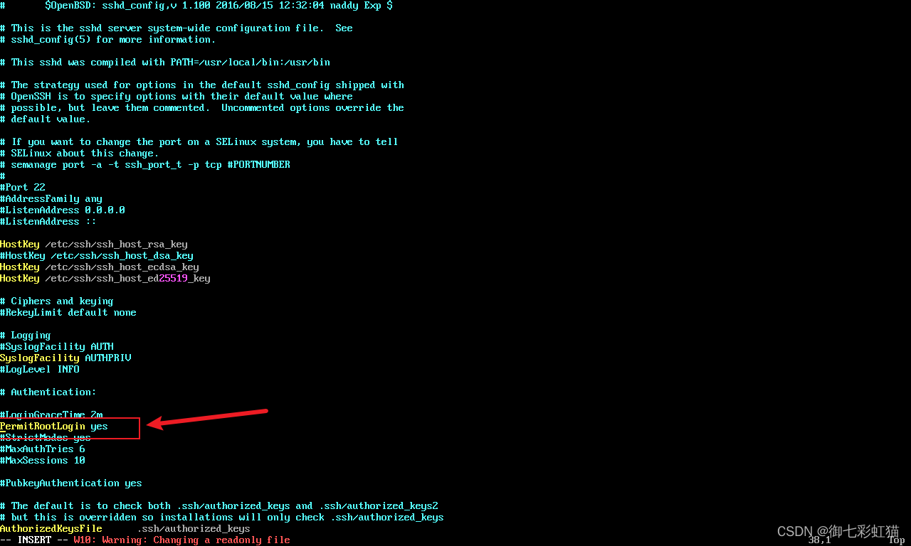 [外链图片转存失败,源站可能有防盗链机制,建议将图片保存下来直接上传(img-6lOcAmcE-1666224310536)(/images/wordimage/2022/1018/PermitRootlogin.png)]