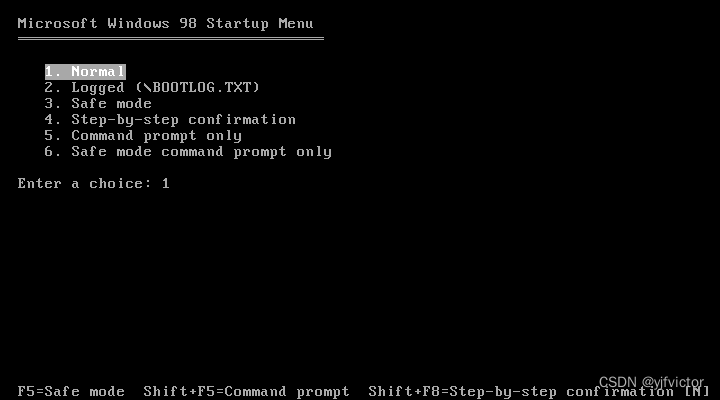 MS-DOS 7.10 启动菜单