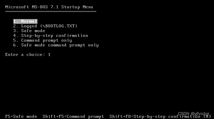 中国DOS联盟魔改版 MS-DOS 7.10 启动菜单